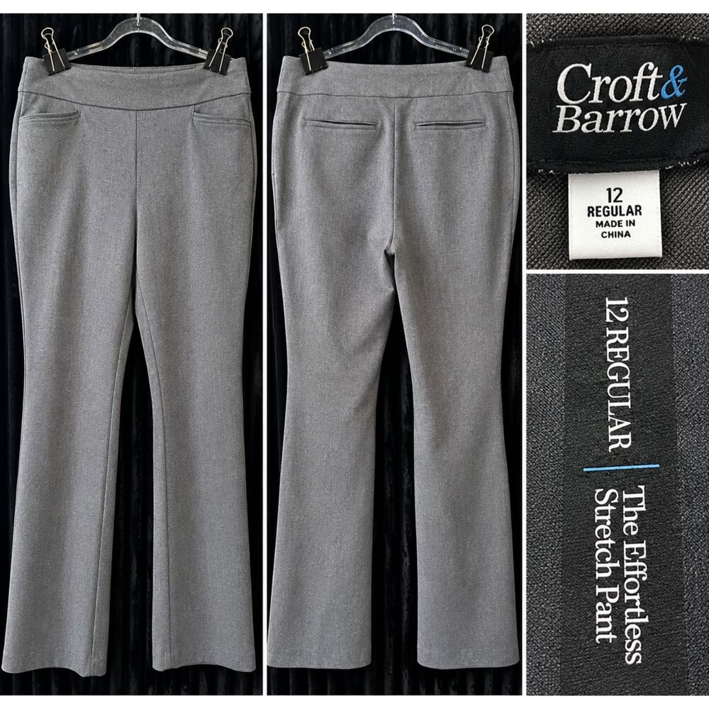 Croft & Barrow Women’s Size 12 Regular Gray Effortless Stretch Dress Pants